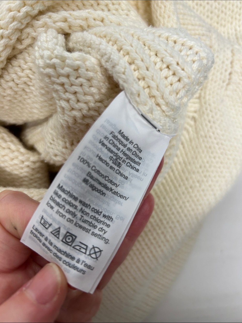 J crew Always Cream Knit Turtleneck Sweater size medium 100%cotton - Picture 7 of 7